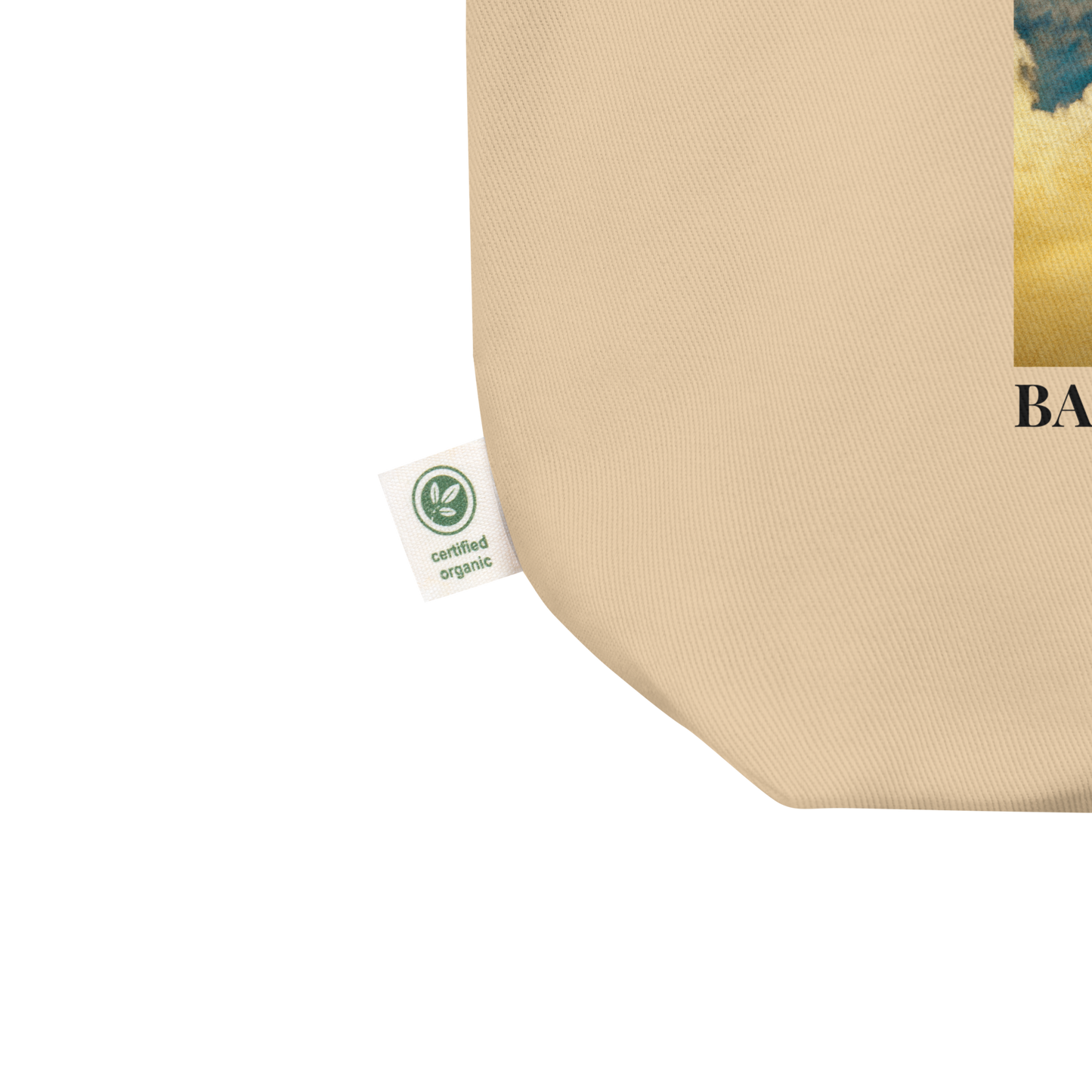 Product Details of a Oyster Colored Whale Eco Tote Bag featuring a majestic Whale Under The Moon graphic - Shop Cool Organic Cotton Tote Bags Online - Boozy Fox