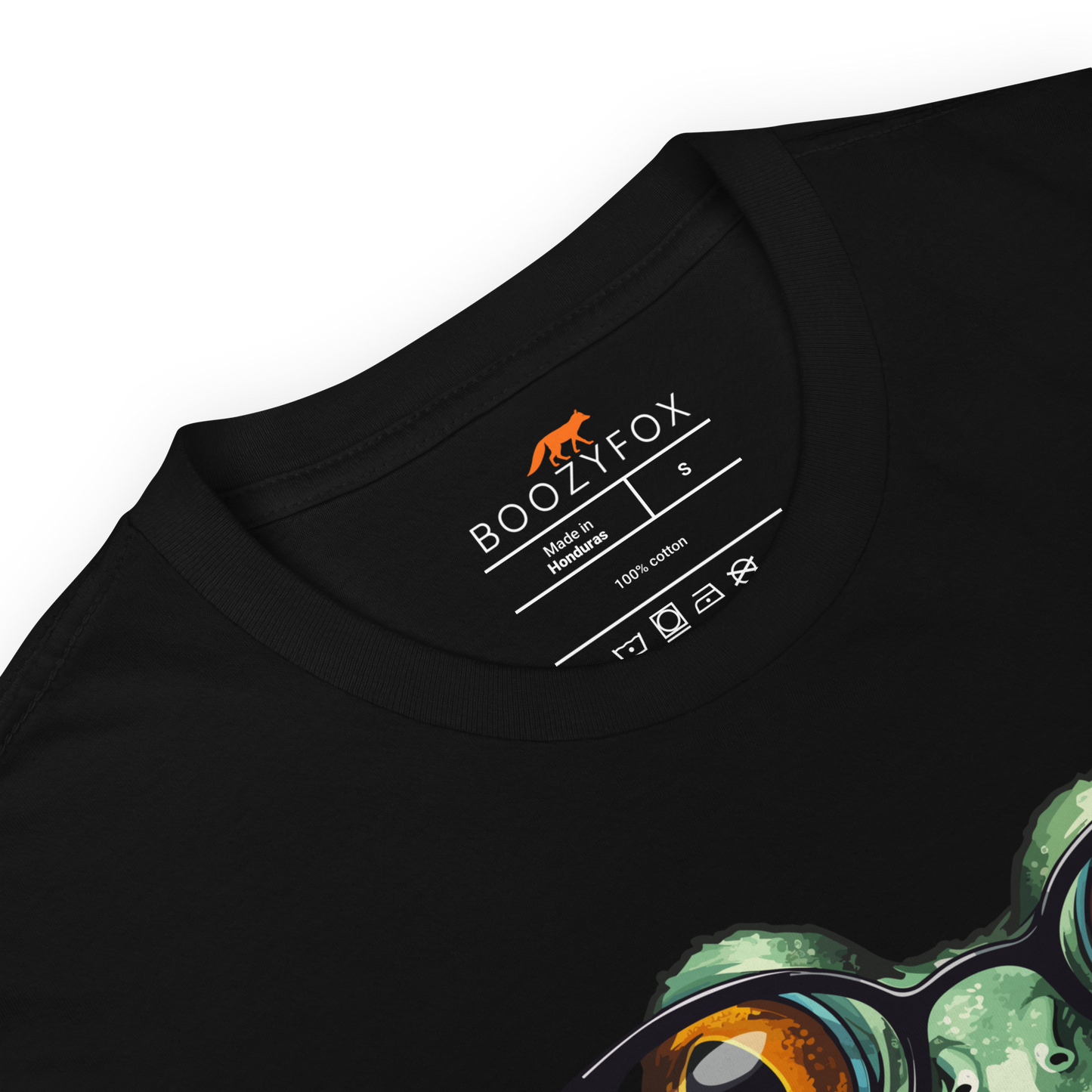 Product details of a Black Don't Worry Be Hoppy Frog T-Shirt - Boozy Fox