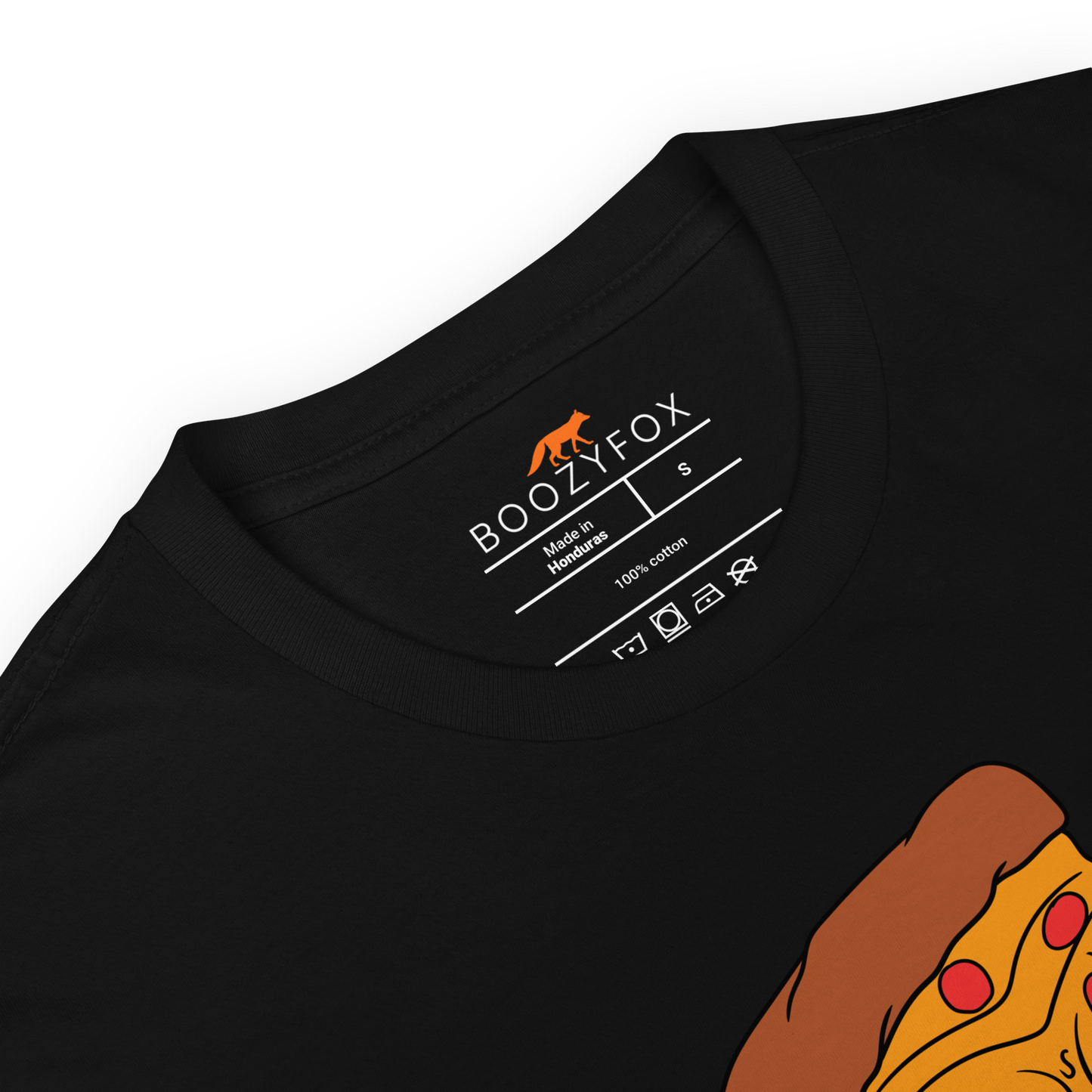 Product details of a Black Melting Pizza T-Shirt - Boozy Fox