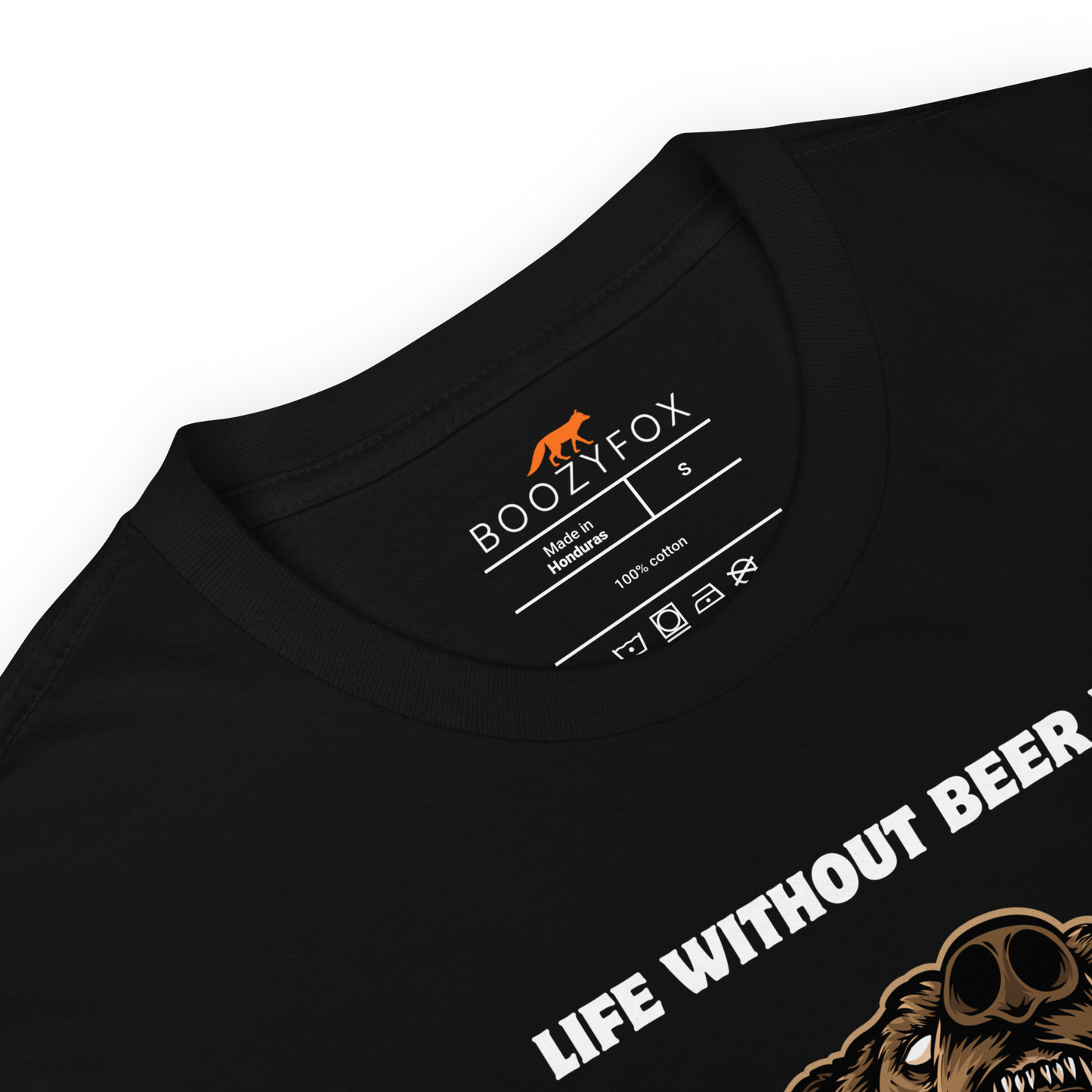Product details of a Black Life Without Beer Is Unbeerable T-Shirt - Boozy Fox