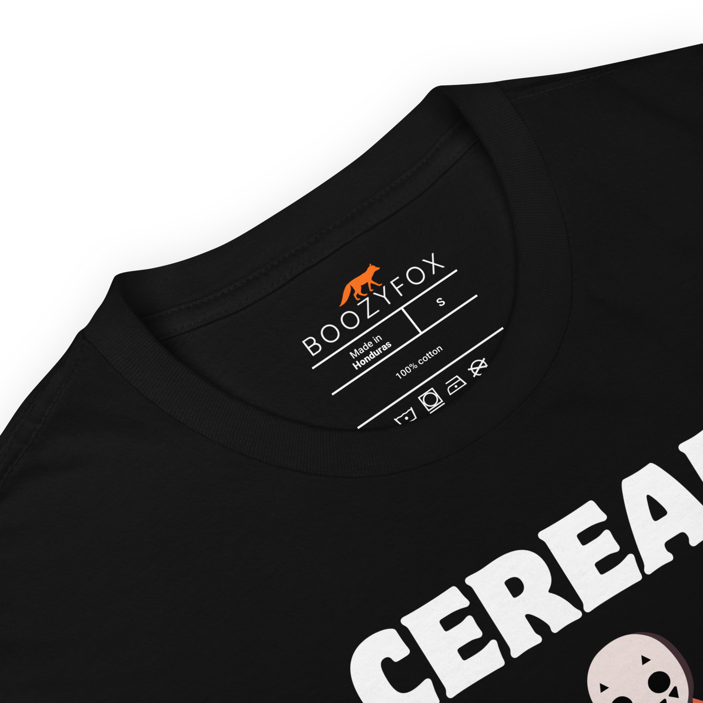 Product details of a Black Cereal Killer T-Shirt - Boozy Fox