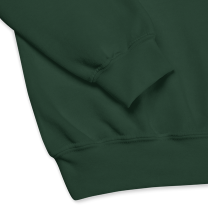 Close details of a Forest Green Crew Neck Sweatshirt - Boozy Fox