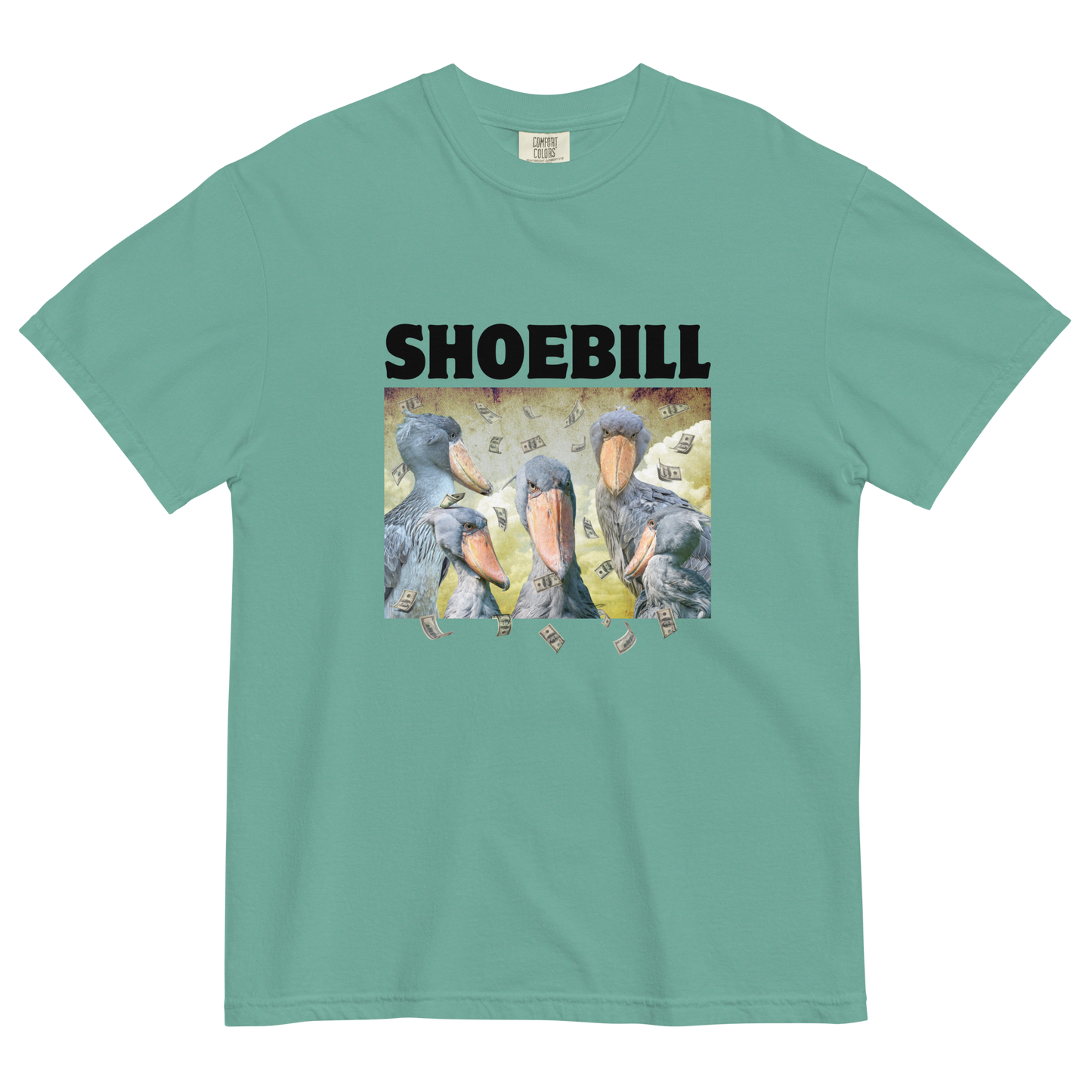 Shoebill Heavyweight T-Shirt Online - Seafoam - Boozy Fox