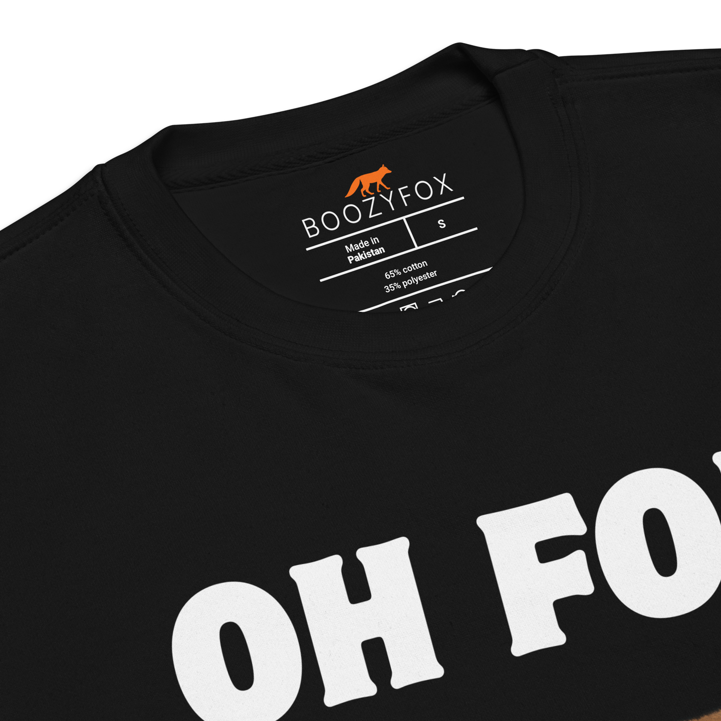 Product details of a Black Oh For Fox Sake Graphic Premium Sweatshirt - Boozy Fox