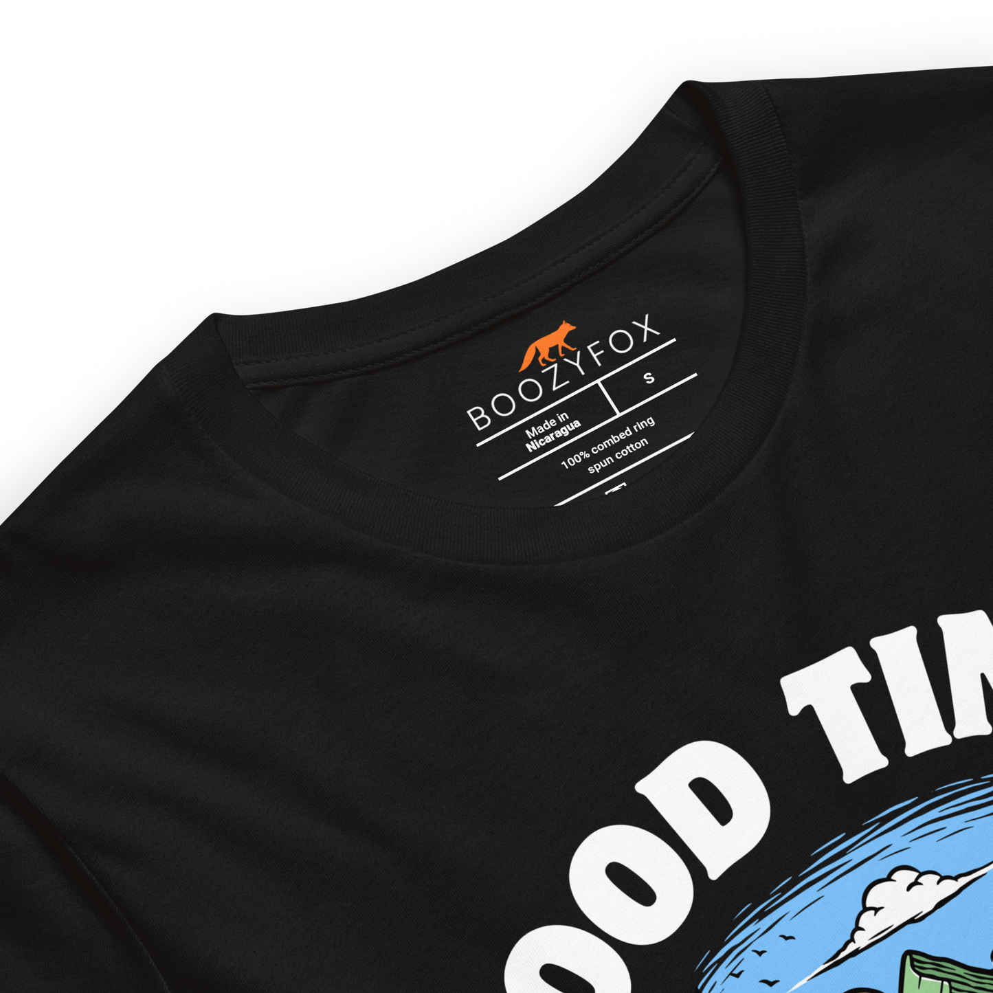 Product details of a Black Good Times Bad Friends Tee - Boozy Fox