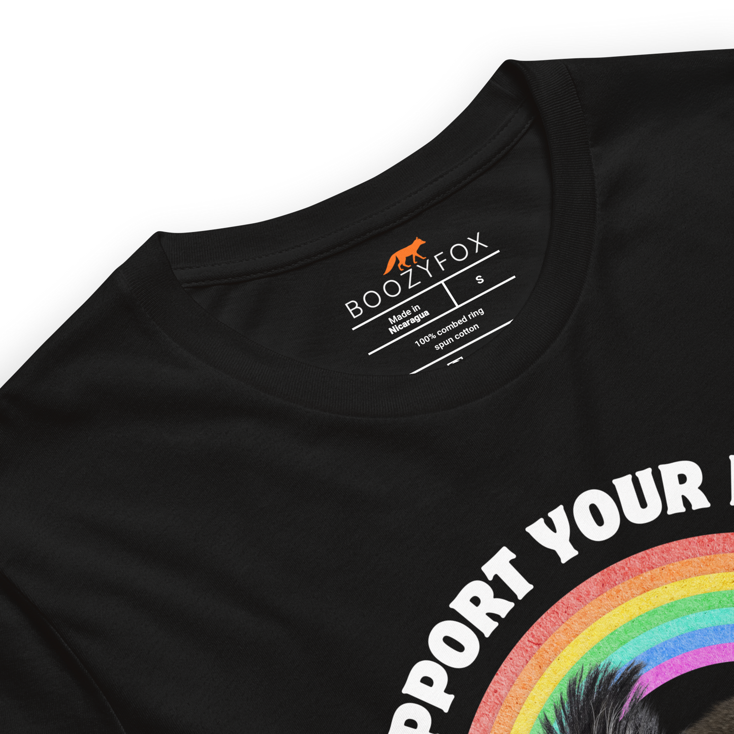 Product details of a Black Support Your Local Street Cats Tee - Boozy Fox