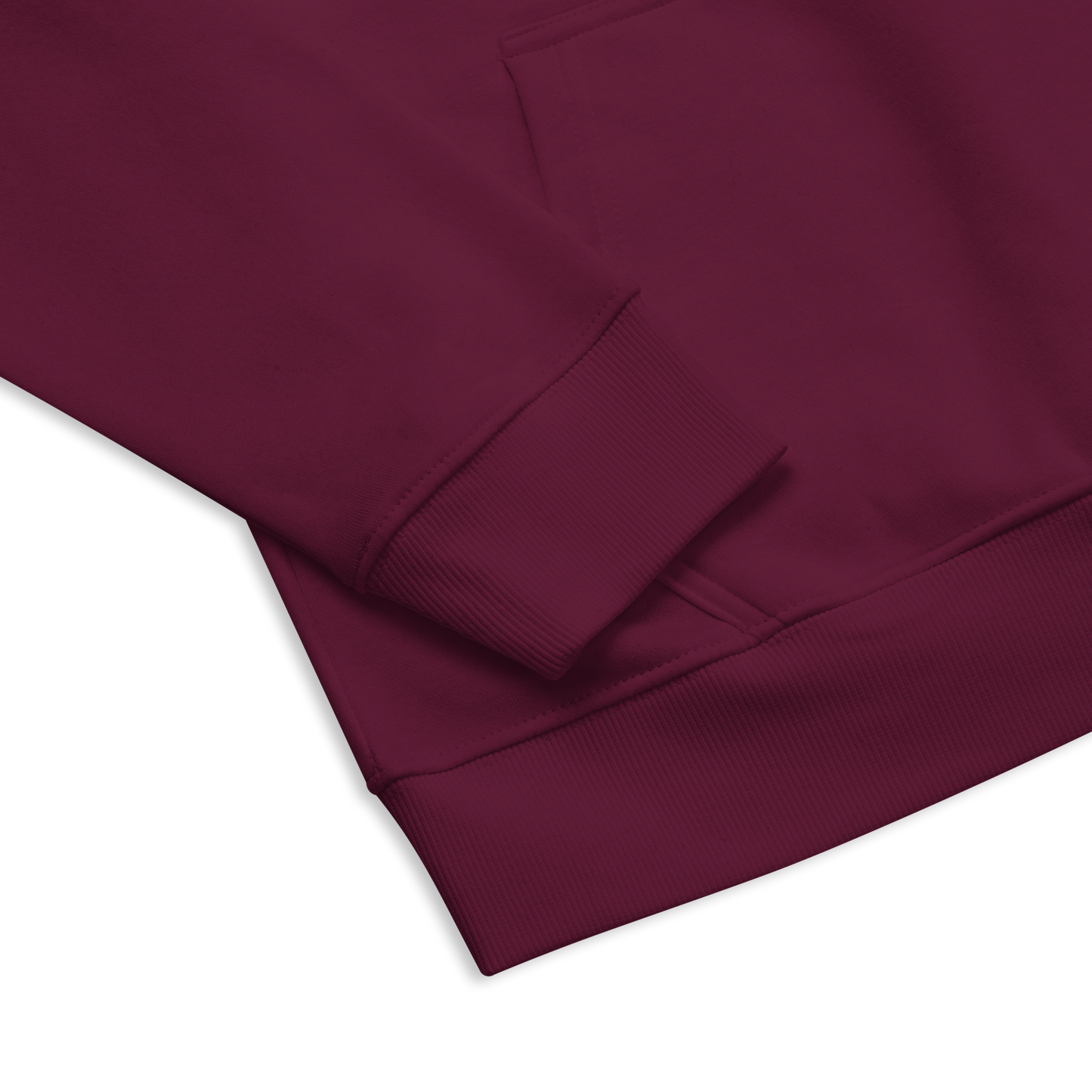 Close Details of a Burgundy Raglan Hoodie - Boozy Fox