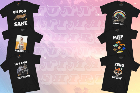 Funny animal t shirts with bold and humorous graphic designs by Boozy Fox