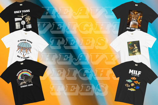 Funny heavyweight graphic t shirts with bold and humorous designs by Boozy Fox