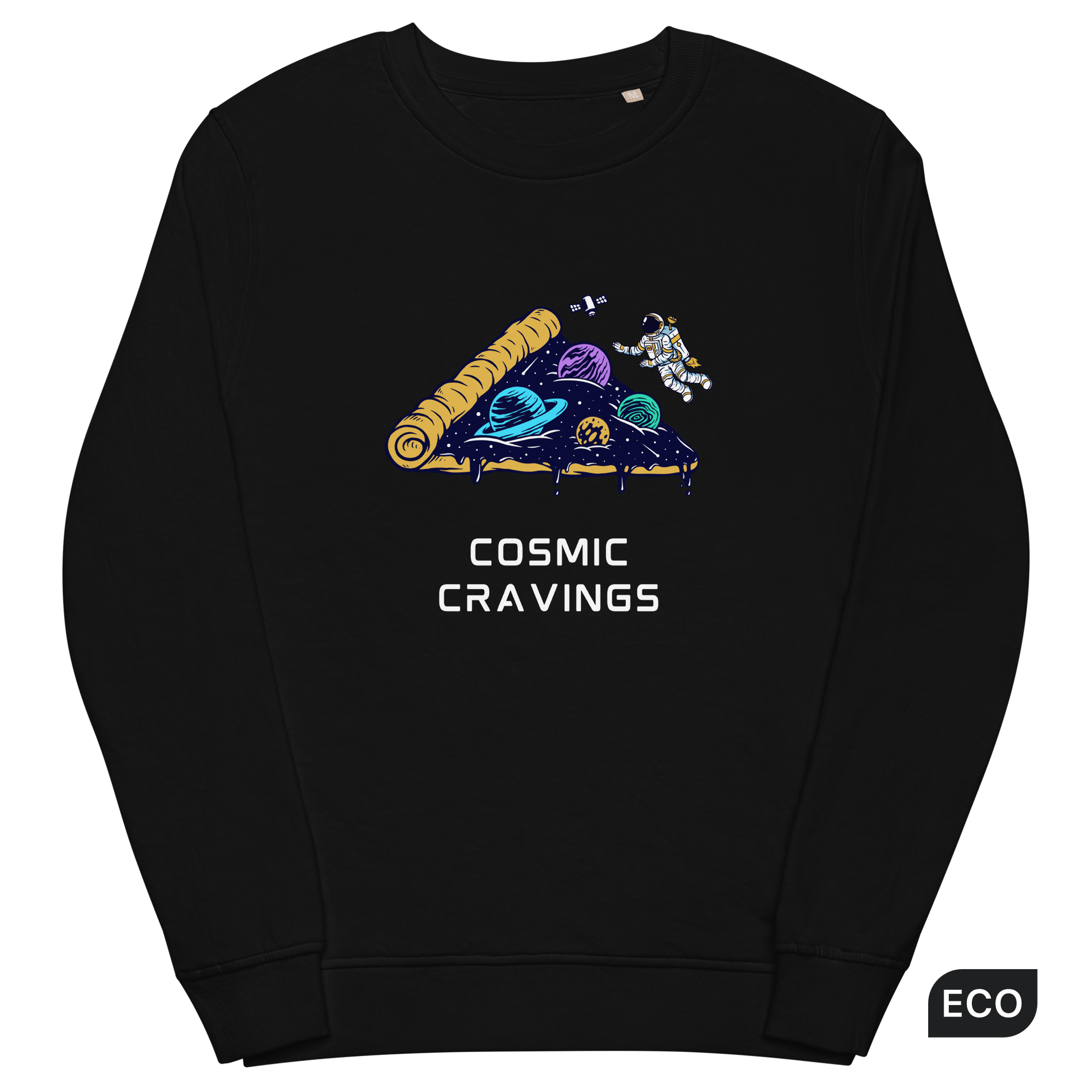 Cosmic Cravings Organic Cotton Sweatshirt Online - Black - Boozy Fox