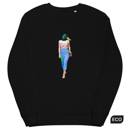 Anthropomorphic Duck Organic Cotton Sweatshirt Online - Black - Boozy Fox