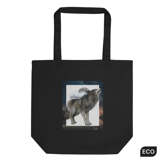 Black Wolf Eco Tote Bag - Boozy Fox