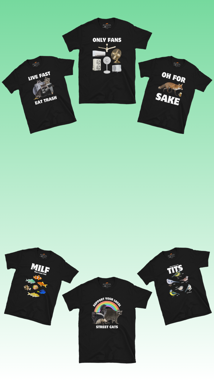 Cool Graphic T-Shirts Online - Shop the best graphic t-shirts, cool sweatshirts & more online at Boozy Fox. Eye-catching designs. Made-to-order just for you. Eco-friendly printing. - Mobile View