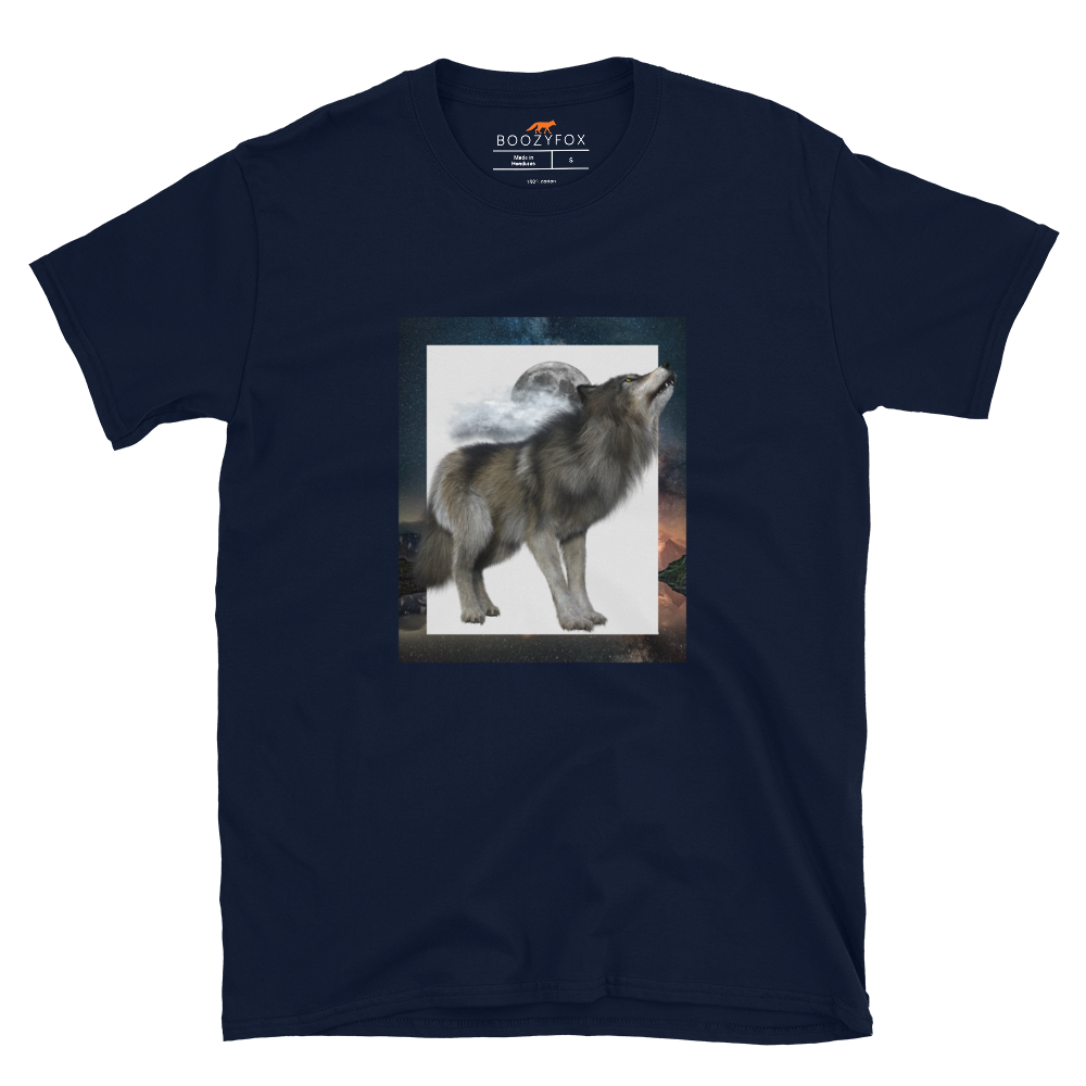 Wolf T-Shirt Online - Navy - Boozy Fox