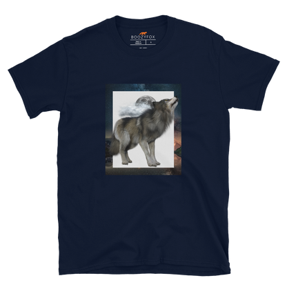 Wolf T-Shirt Online - Navy - Boozy Fox