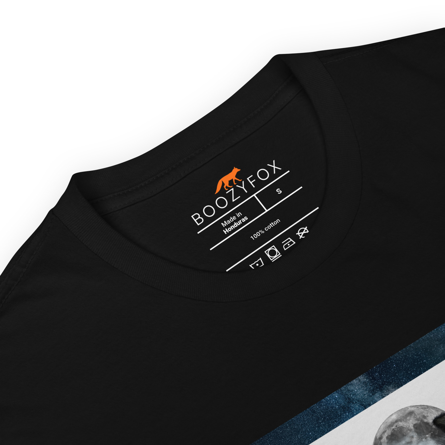 Product Details of a Black Wolf T-Shirt - Boozy Fox