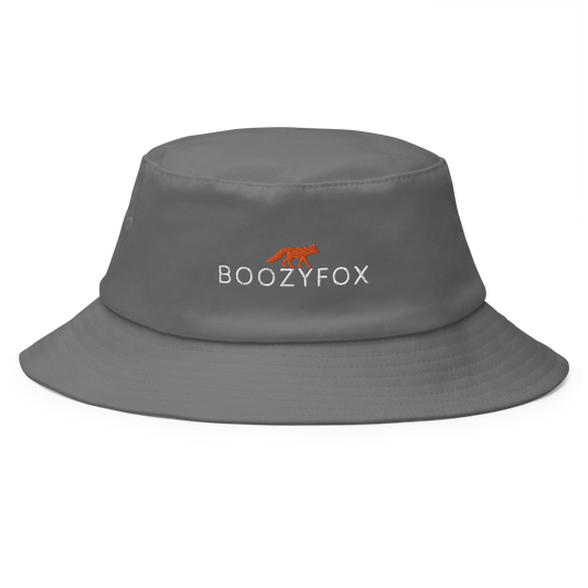 Cool Grey Bucket Hat featuring a striking embroidered Boozy Fox logo on front. Shop Cool Sun Protection Bucket Hats And Wide Brim Hats Online - Boozy Fox
