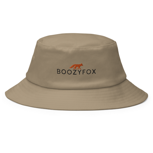 Cool Khaki Bucket Hat featuring a striking embroidered Boozy Fox logo on front. Shop Cool Sun Protection Bucket Hats And Wide Brim Hats Online - Boozy Fox