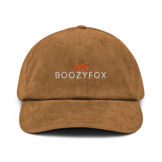 Camel colored Corduroy Hat featuring an embroidered Boozy Fox logo on front. Shop Cool Corduroy Hats & Corduroy Caps Online - Boozy Fox
