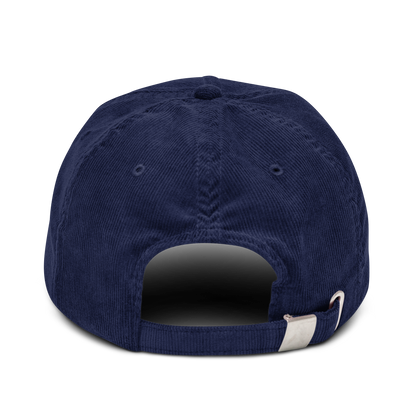 Back of a Oxford Navy Corduroy Hat featuring an embroidered Boozy Fox logo on front. Shop Cool Corduroy Hats & Corduroy Caps Online - Boozy Fox