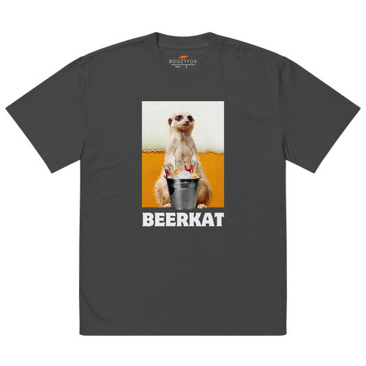 Meerkat Oversized Tee Online - Faded Black - Boozy Fox