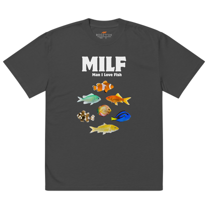Man I Love Fish Oversized Tee Online - Faded Black - Boozy Fox