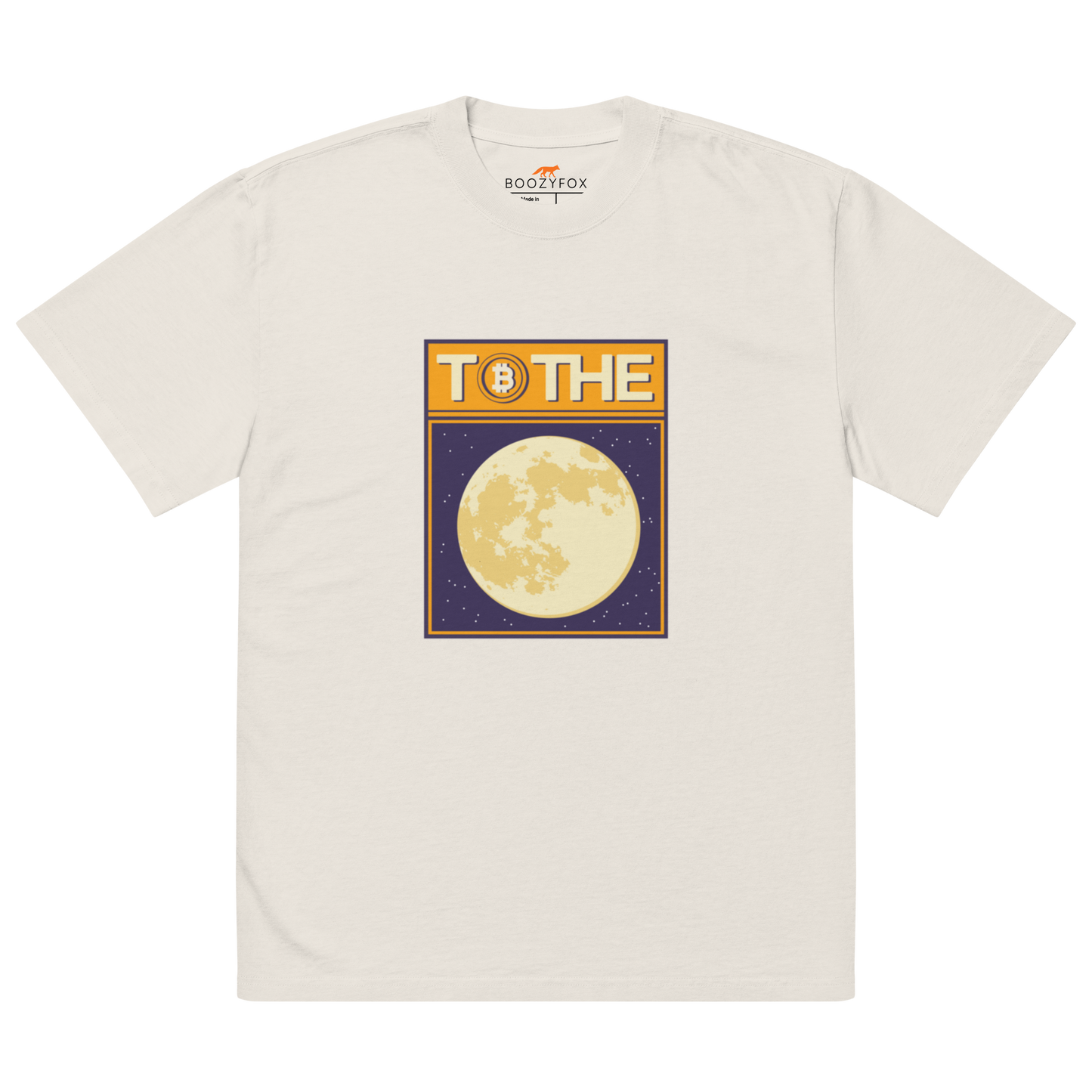 To The Moon Oversized Tee Online - Faded Bone - Boozy Fox