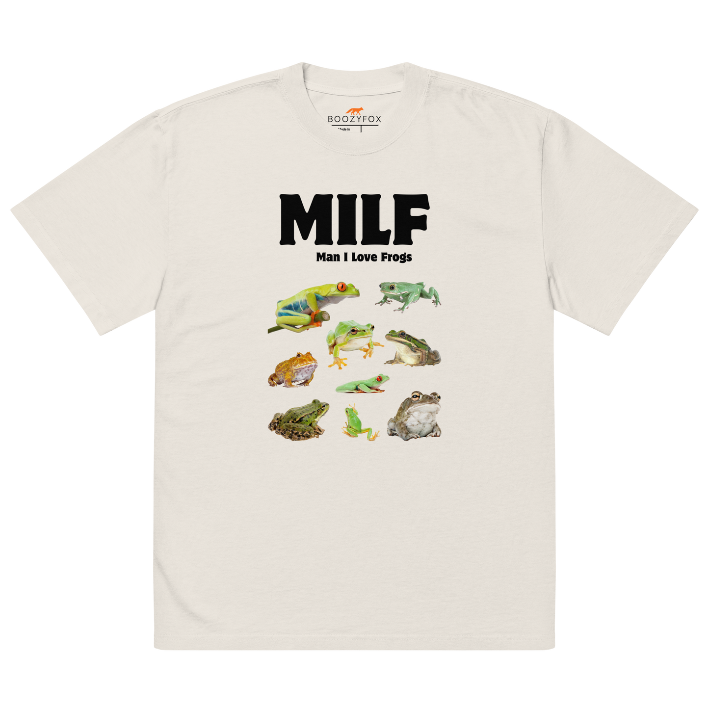 Man I Love Frogs Oversized Tee Online - Faded Bone - Boozy Fox
