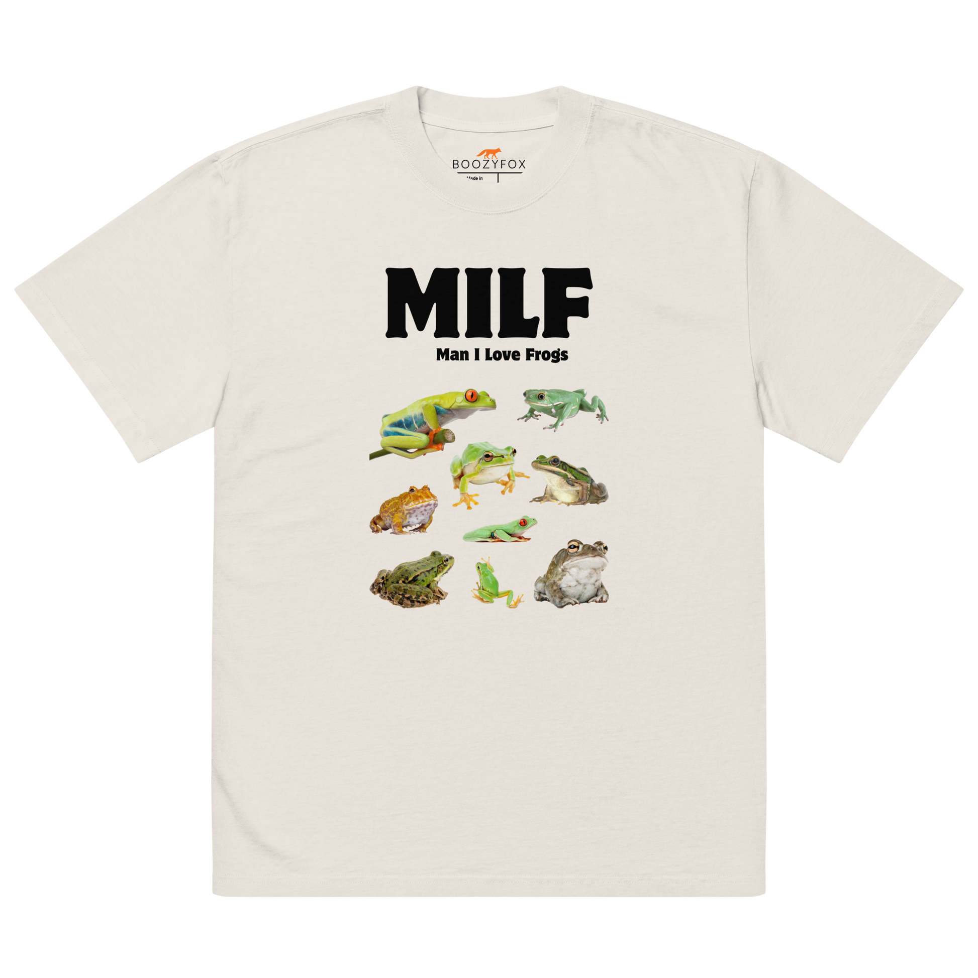 Man I Love Frogs Oversized Tee Online - Faded Bone - Boozy Fox