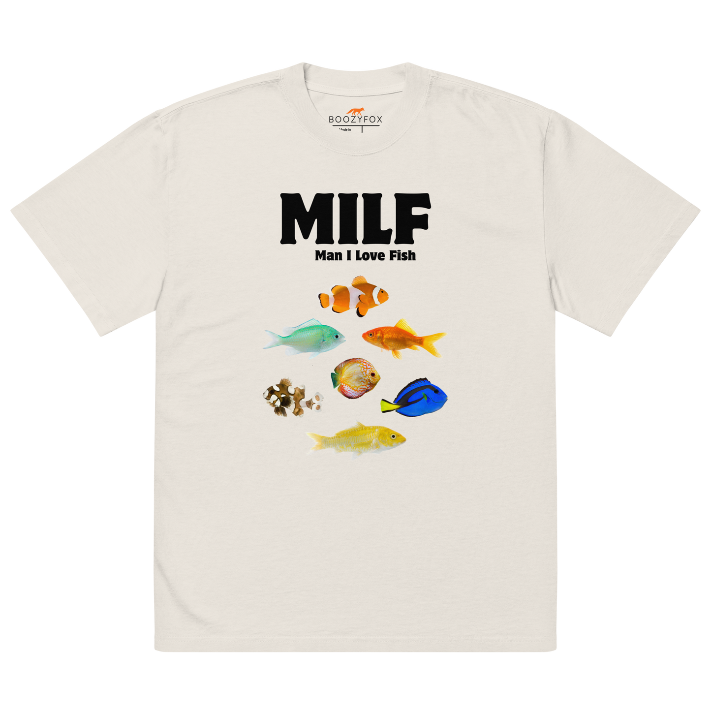 Man I Love Fish Oversized Tee Online - Faded Bone - Boozy Fox