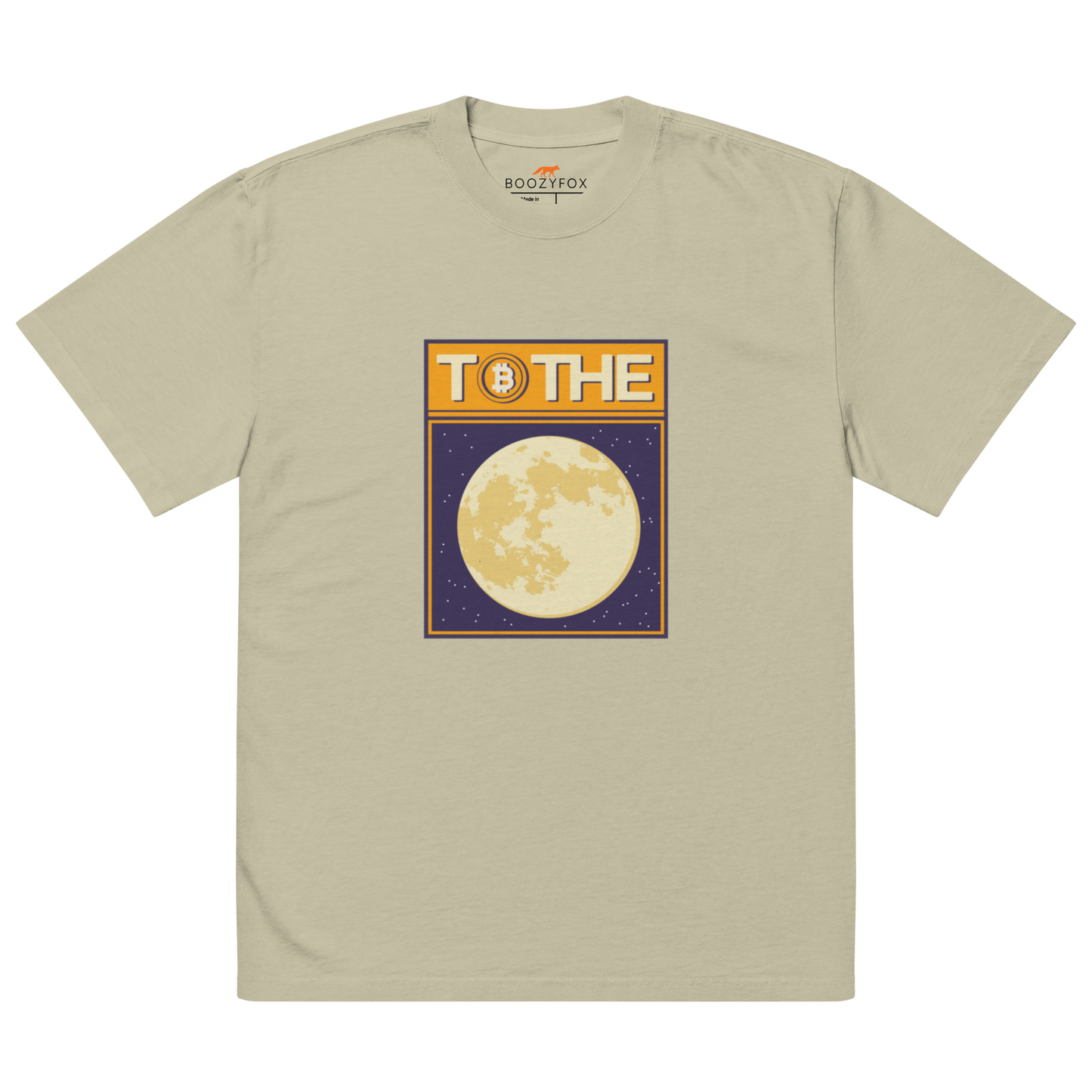 To The Moon Oversized Tee Online - Faded Eucalyptus - Boozy Fox