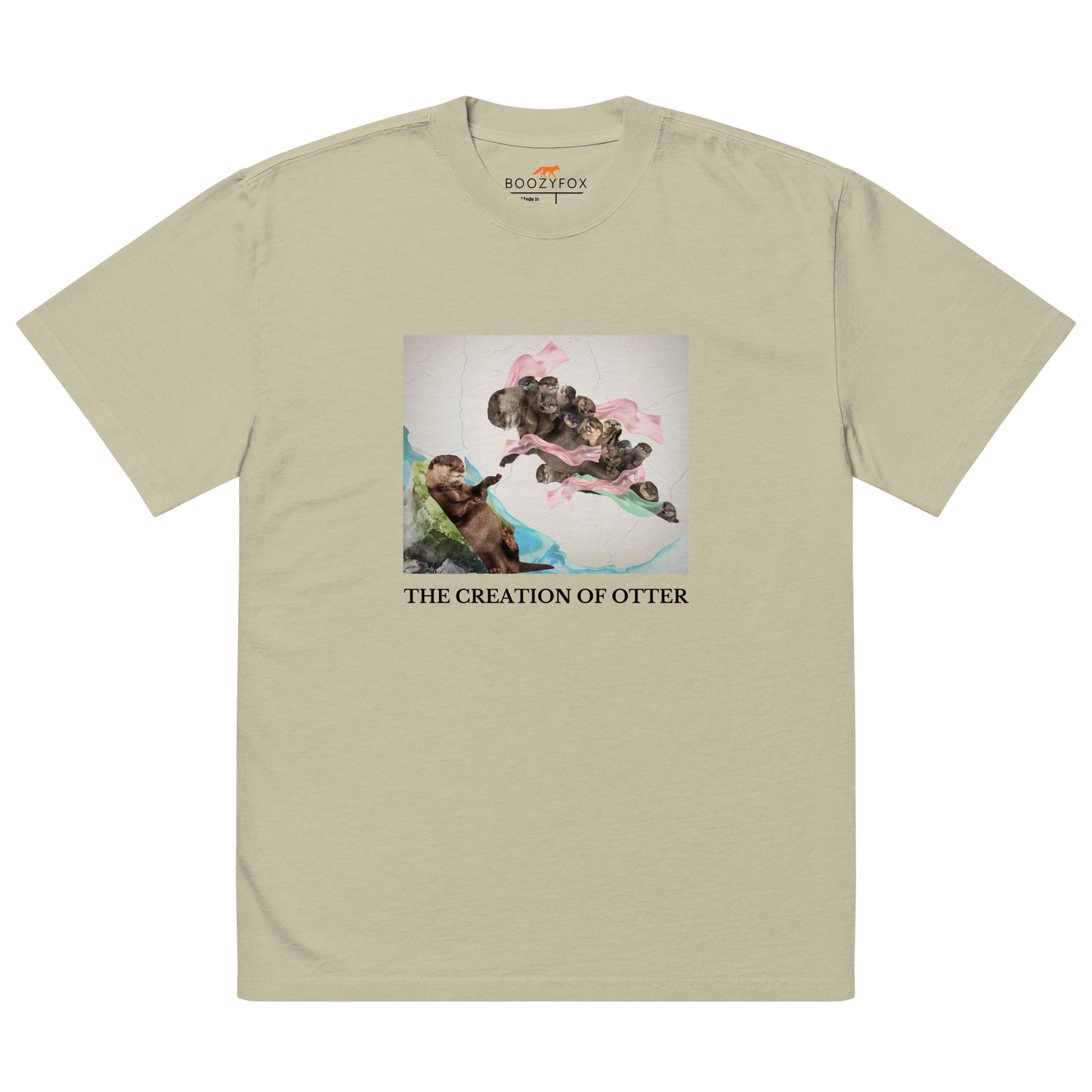 The Creation of Otter Oversized Tee Online - Faded Eucalyptus - Boozy Fox