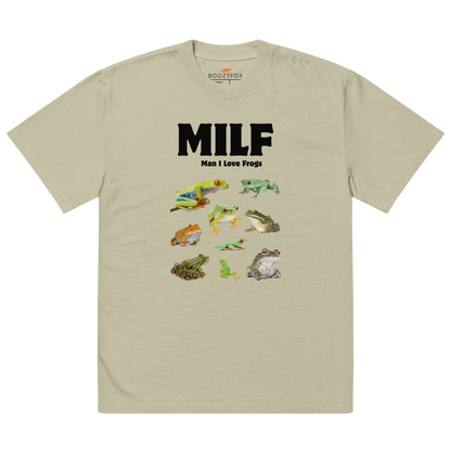 Man I Love Frogs Oversized Tee Online - Faded Eucalyptus - Boozy Fox