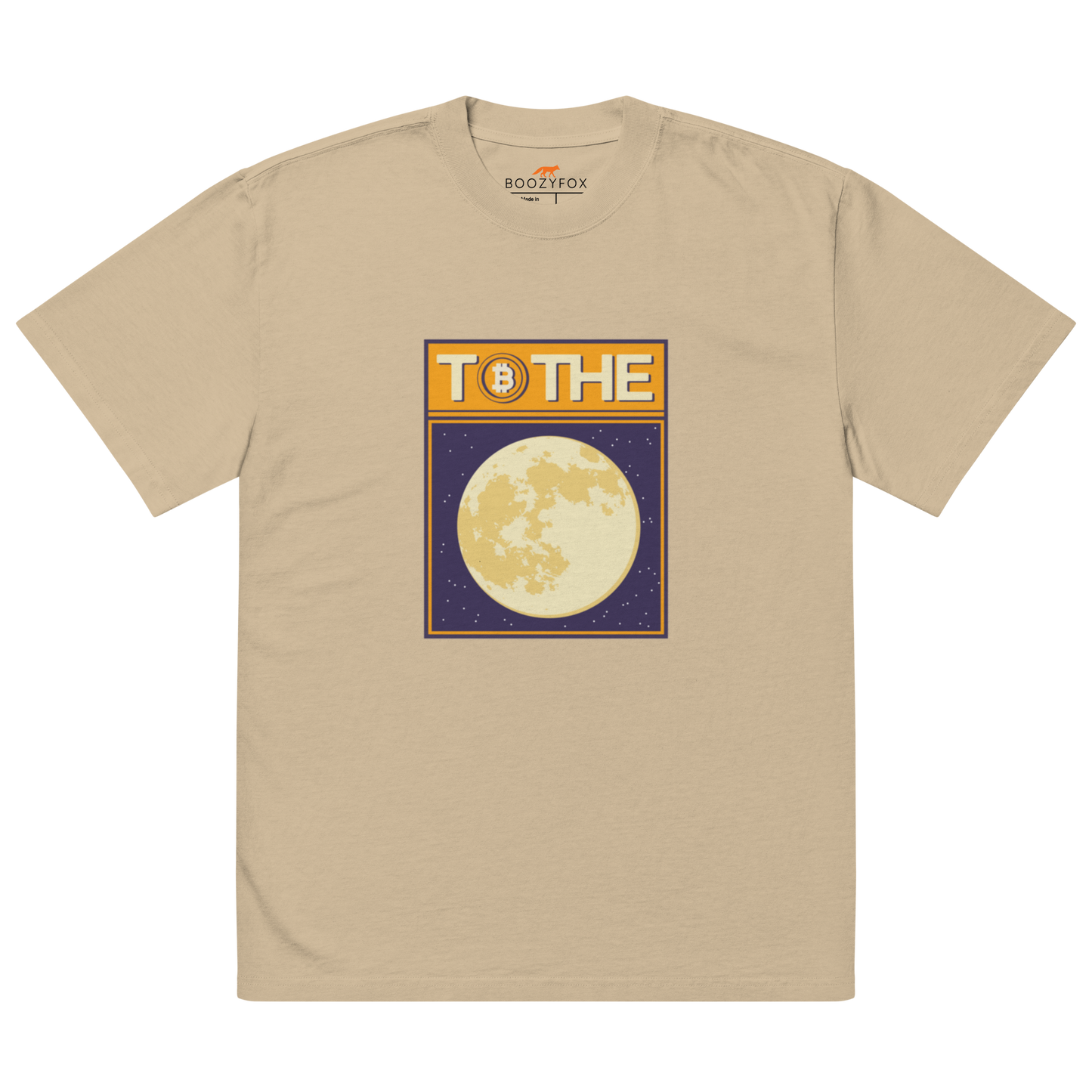 To The Moon Oversized Tee Online - Faded Khaki - Boozy Fox