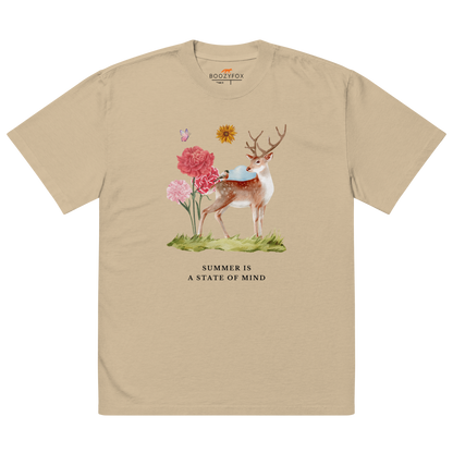 Summer Is a State of Mind Oversized Tee Online - Faded Khaki - Boozy Fox