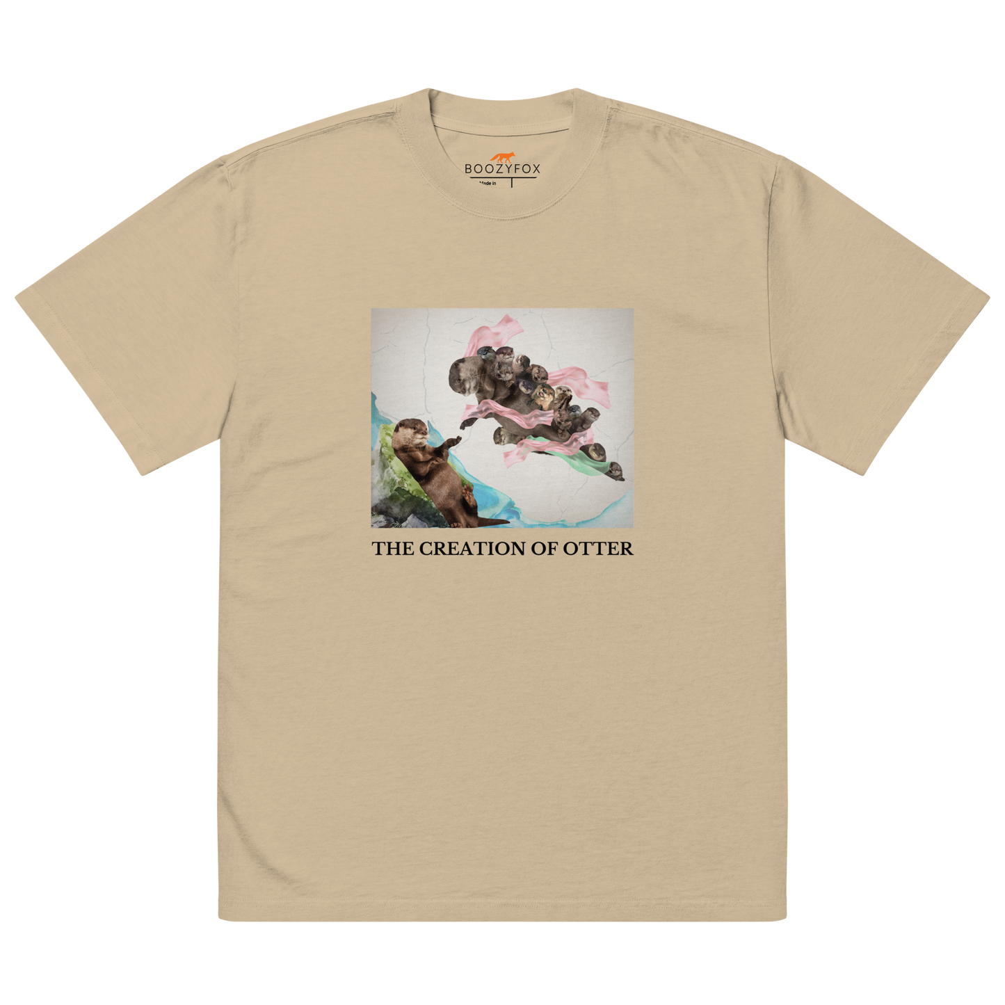 The Creation of Otter Oversized Tee Online - Faded Khaki - Boozy Fox