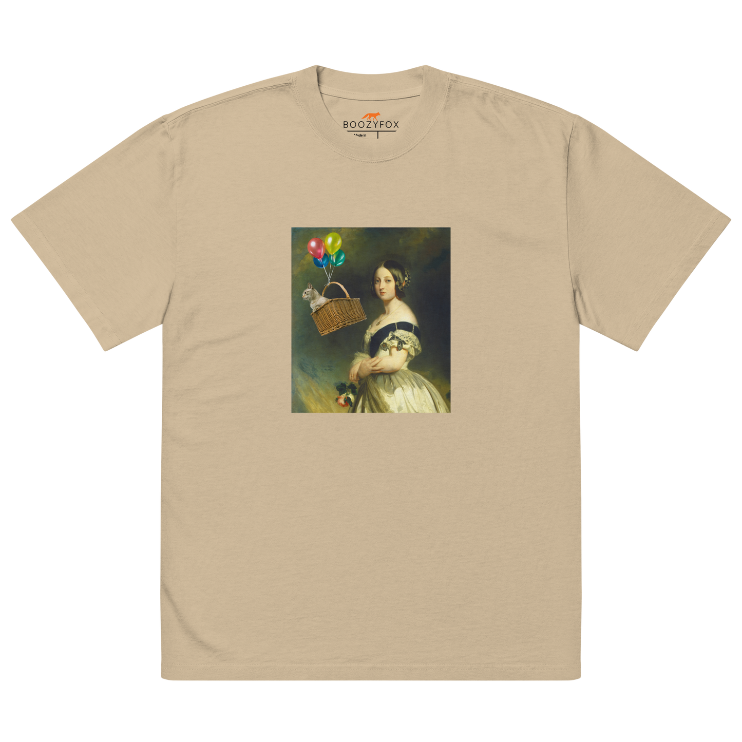 Young Queen Victoria Oversized Tee Online - Faded Khaki - Boozy Fox