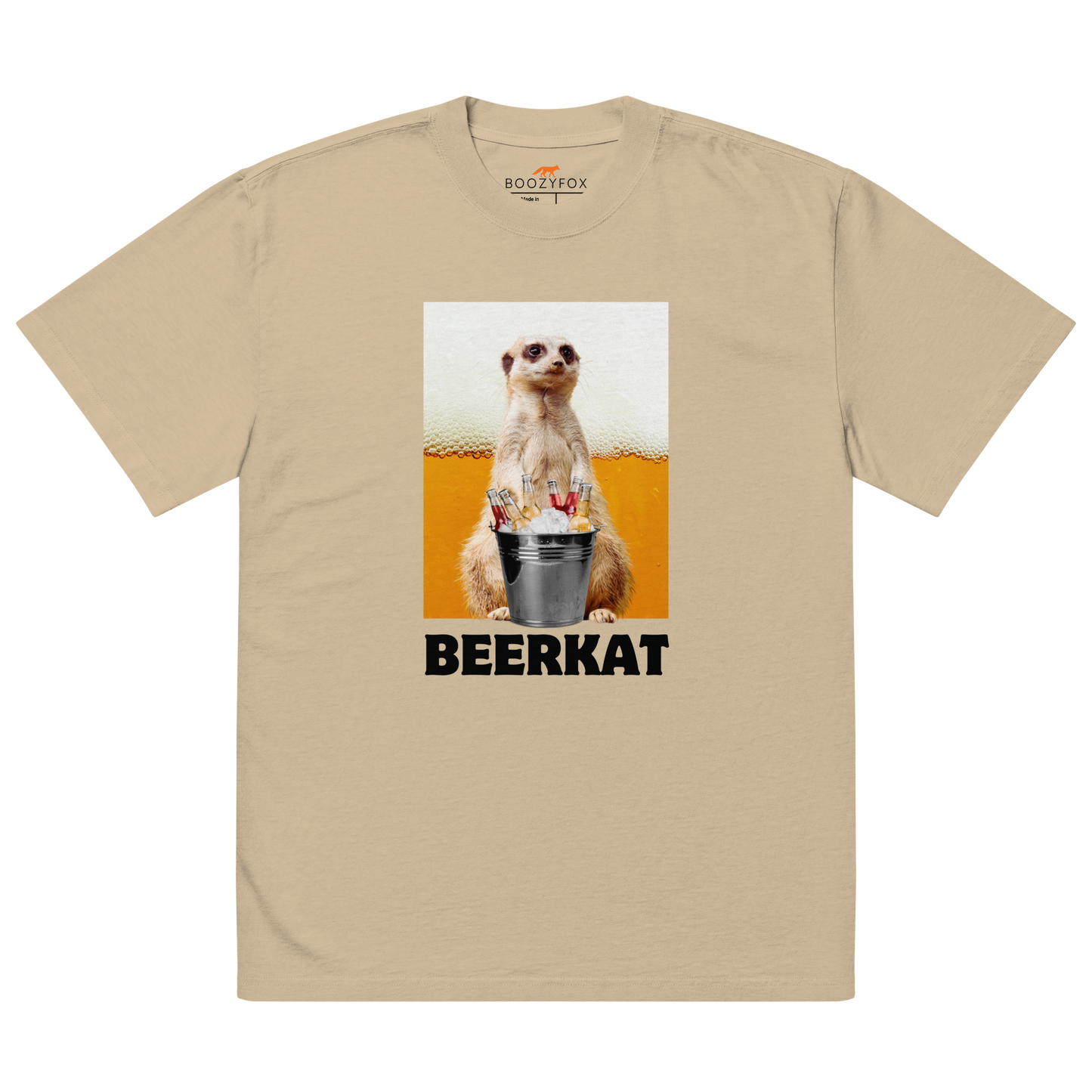 Meerkat Oversized Tee Online - Faded Khaki - Boozy Fox