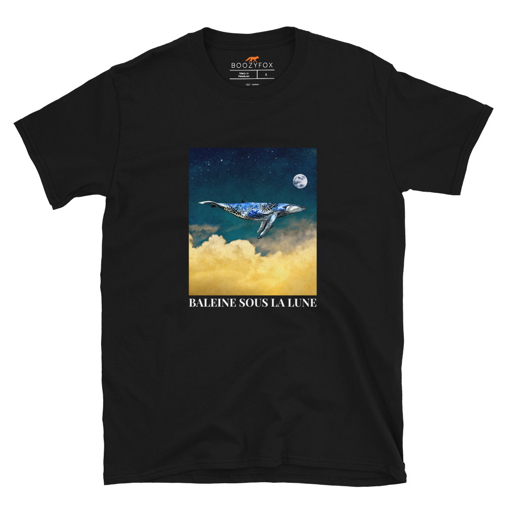 Whale Under The Moon T-Shirt Online - Black - Boozy Fox