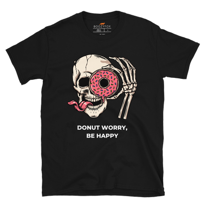 Donut Worry Be Happy T-Shirt Online - Black - Boozy Fox