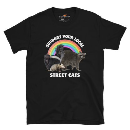 Support Your Local Street Cats T-Shirt Online - Black - Boozy Fox