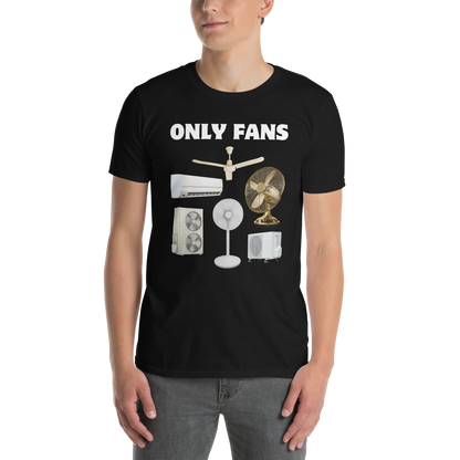 Man wearing a Black Only Fans T-Shirt featuring a fun Only Fans graphic on the chest - Best Graphic T-Shirts - Boozy Fox