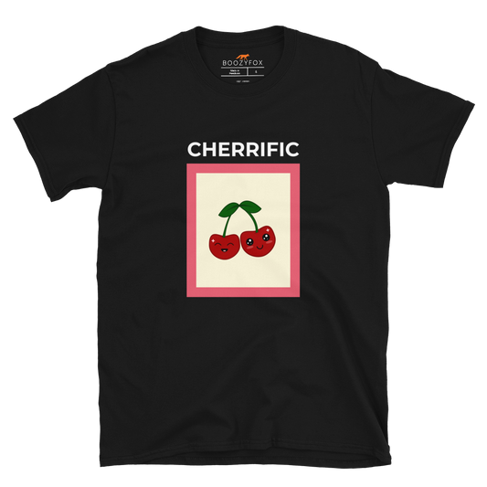 Black Cherry T-Shirt featuring a Cherrific graphic on the chest - Funny Graphic Cherry T-shirts - Boozy Fox