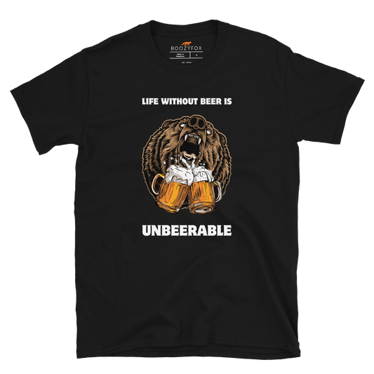 Life Without Beer Is Unbeerable T-Shirt Online - Black - Boozy Fox