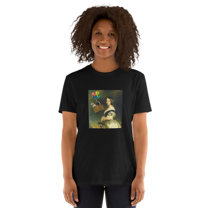 Woman wearing a black Young Queen Victoria T-Shirt - Boozy Fox