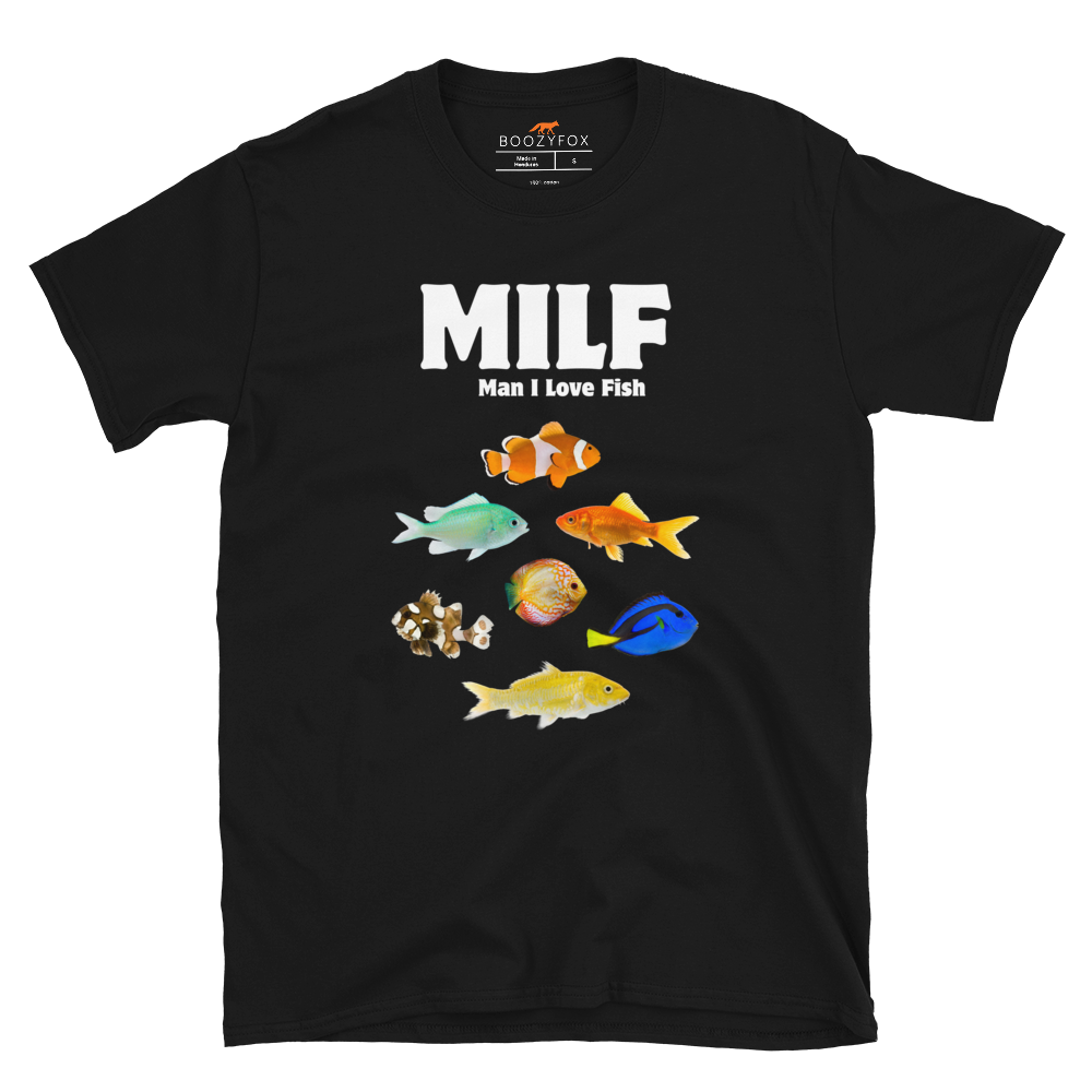 Man I Love Fish T-Shirt Online - Black - Boozy Fox