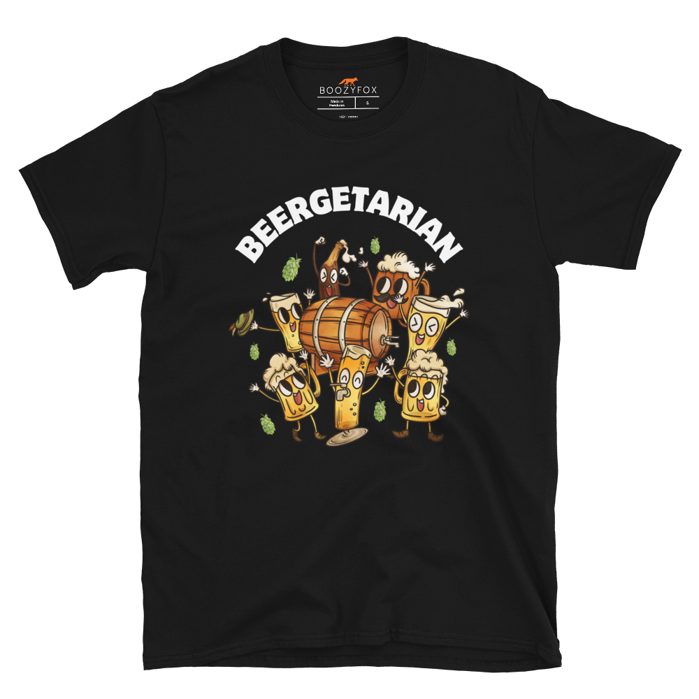 Beergetarian Beer T-Shirt Online - Black - Boozy Fox