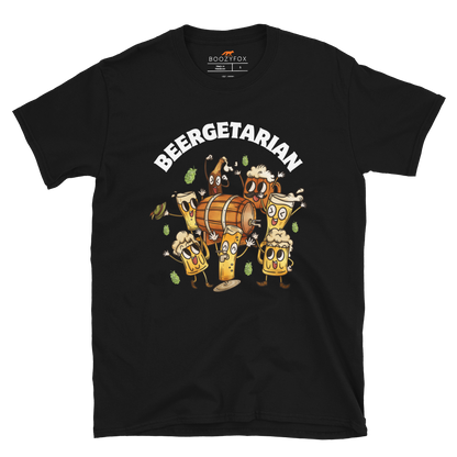 Beergetarian Beer T-Shirt Online - Black - Boozy Fox