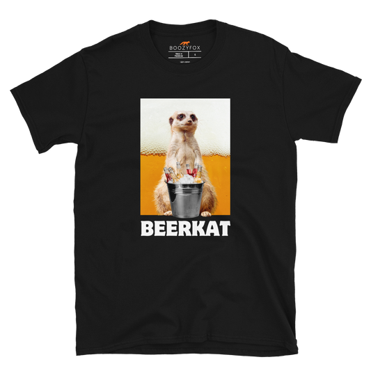 Funny Meerkat graphic t-shirt in black by Boozy Fox