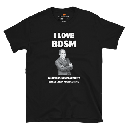 Funny BDSM Business Development Office & Marketing graphic t-shirt in black by Boozy Fox